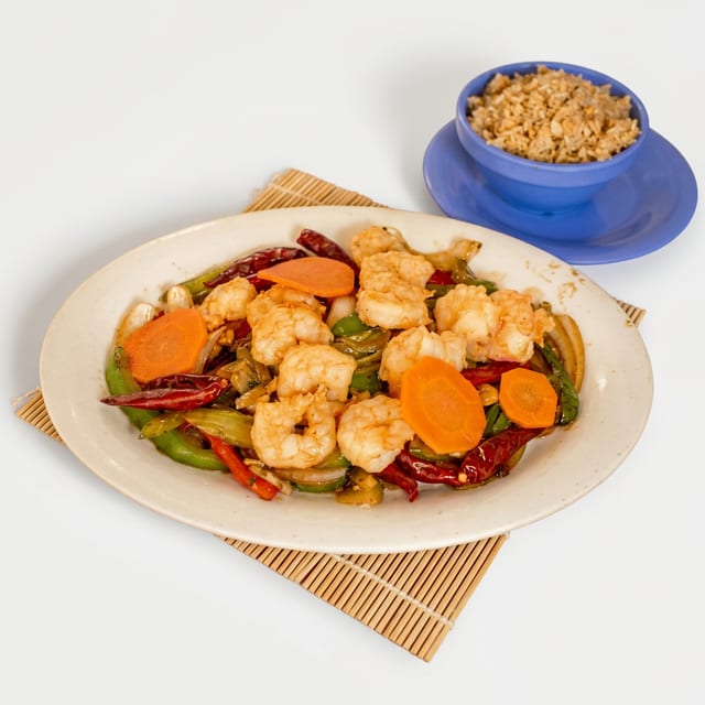 Sweet Vinegar Garlic Shrimp, Sweet & Sour Chicken.